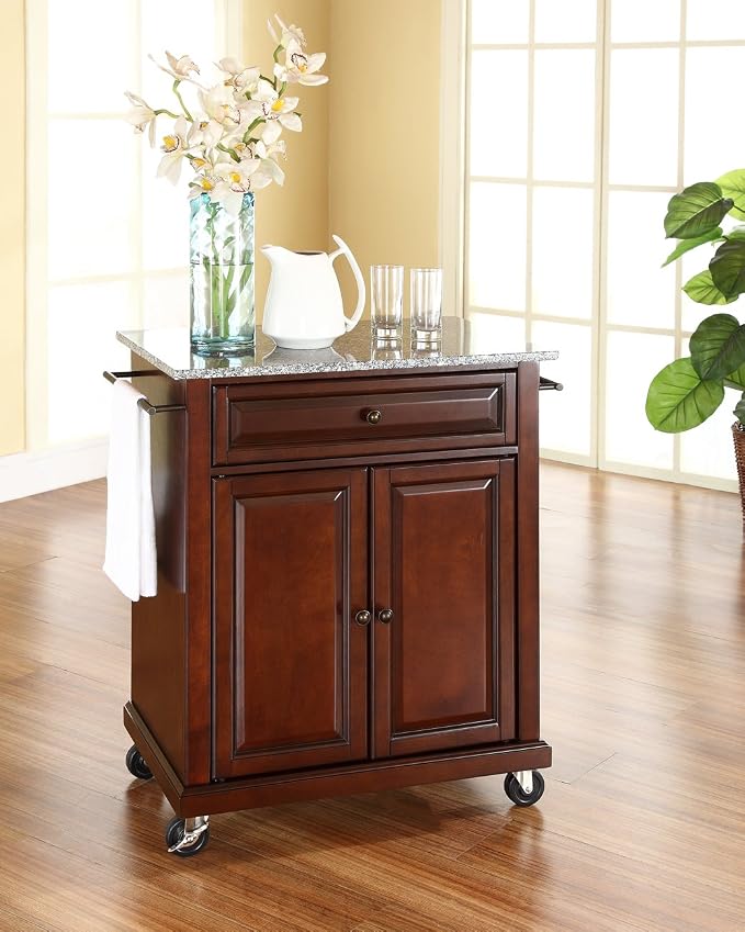 Crosley Furniture Compact Granite Top Small Rolling Cart - Image 5