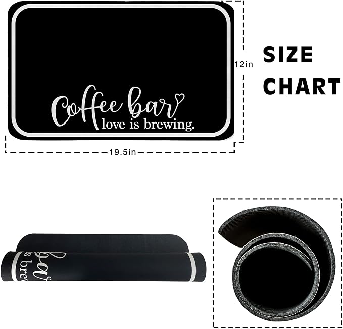 Coffee Bar Mat Rubber Dish Drying Mat - Image 7