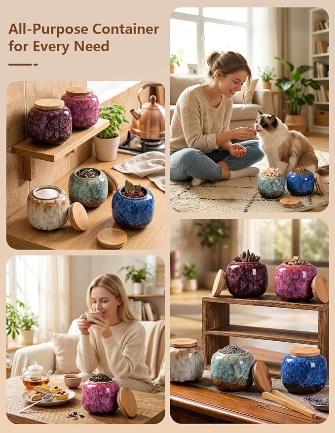 Ceramic Storage Jars, Exquisite Glaze Food Canisters - Image 6