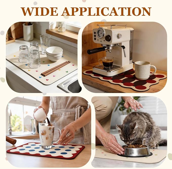 uxcell Coffee Mat, 23.6x19.7 Inch Super Absorbent Dish Drying Mat Bar - Image 6