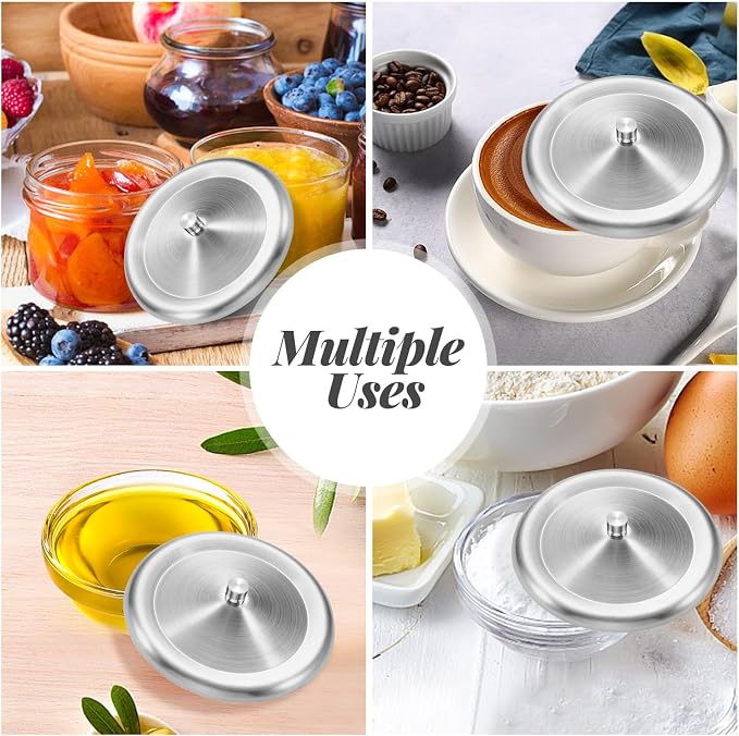 6 Pcs 9.5cm/3.7inch Stainless Steel Cup Cover Coffee Mug Seal Cap Water - Image 6