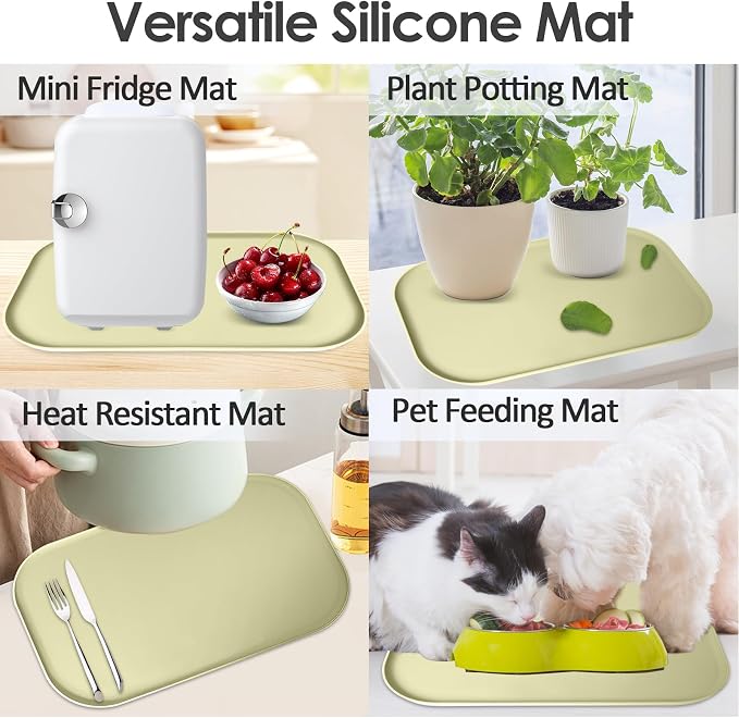 Silicone Coffee Maker Mat with Lip, 17.4'' x 10.6'' Heavy Duty Coffee Maker Mat - Image 6
