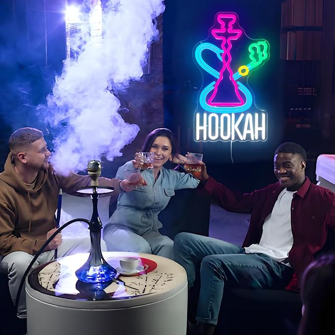 Hookah Neon Sign Nargile Lounge Sign Colorful LED Light - Image 7
