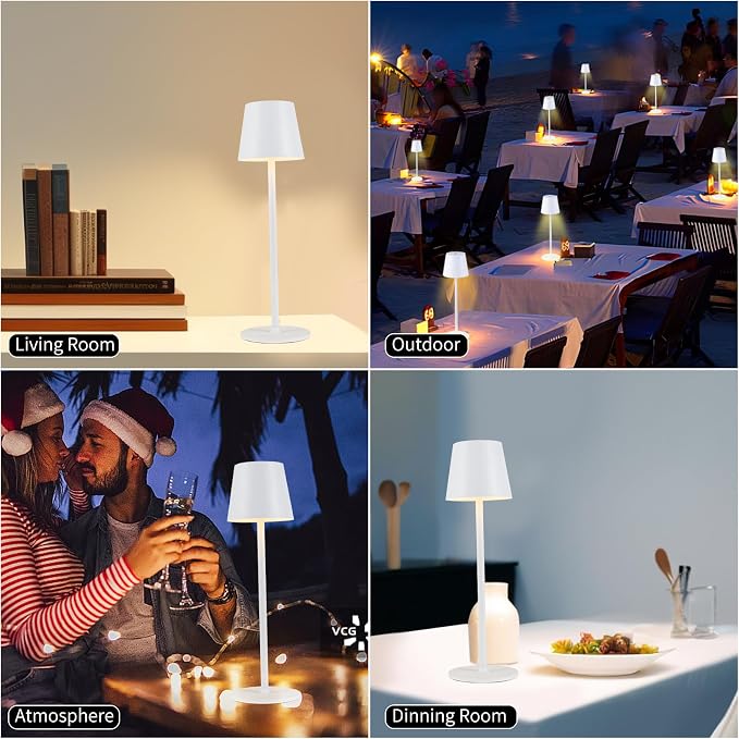 BGFHome 2Pack Cordless Table Lamp LED Desk Lamp, 5000mAh Rechargeable Touch - Image 6