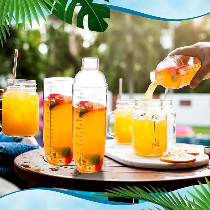 Lallisa 4 Pcs Plastic Cocktail Shaker Hand Drink Mixer Bubble Tea Shaker - Image 7