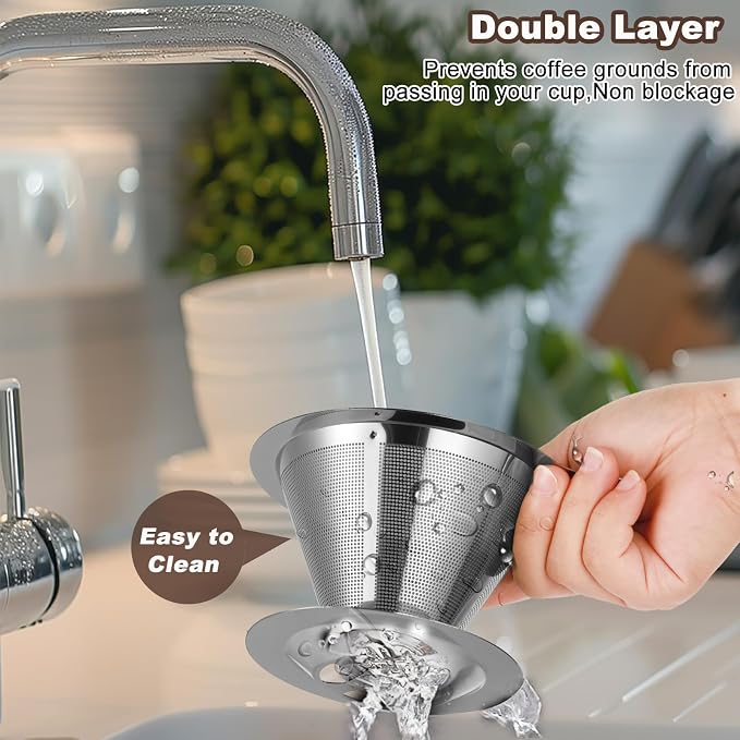 ANNMEXX Upgraded Pour Over Coffee Filter, Coffee Dripper, Paperless Mess - Image 7