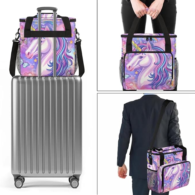 Unicorn Butterfly Coffee Maker Carring Bag, Large Insulated Storage Organizer - Image 7
