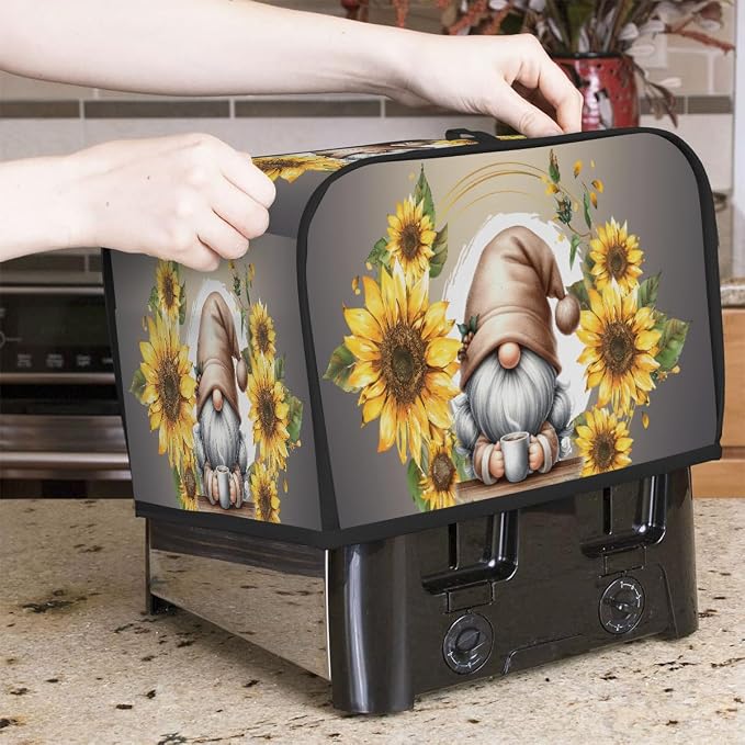 Flower Dwarf Sunflower Toaster Cover 2 Slice Wide Slot Washable Appliance - Image 7