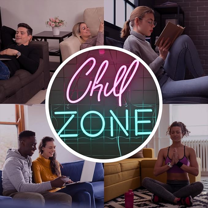 Chill Zone Neon Signs for Wall Decor Dimmable LED Neon Light USB Powered Light - Image 6