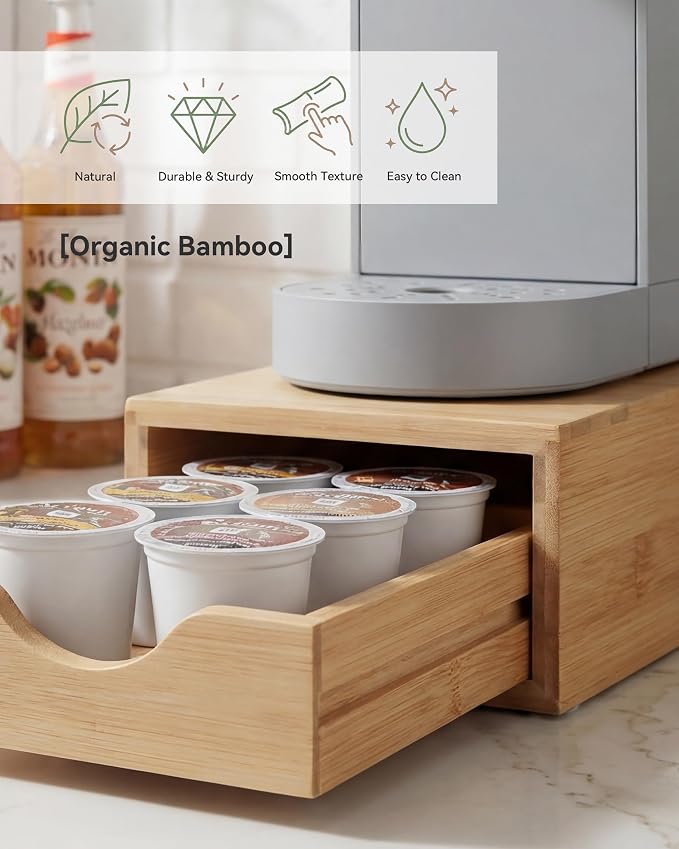 Bamboo Coffee Pod Drawer Organizer Compatible - Image 7