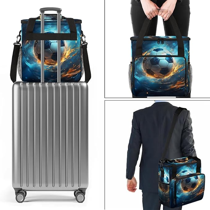 Funny Soccer Coffee Maker Carring Bag, Large Insulated Storage Organizer Case - Image 7