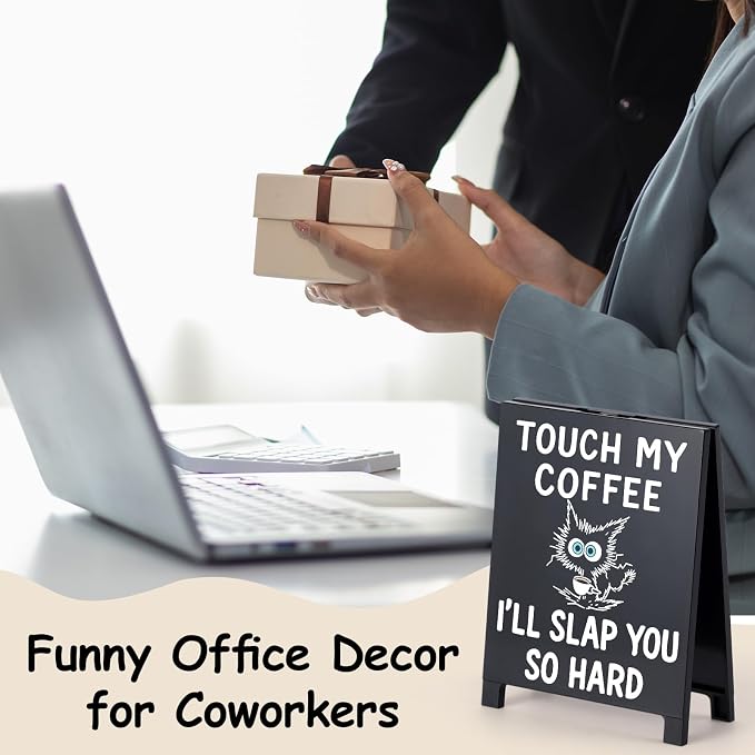 Touch My Coffee I'll Slap You so Hard Funny Desk Sign Black Board Style Coffee - Image 7