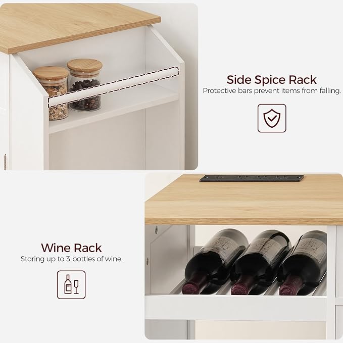 MAHANCRIS Kitchen Island with Power Outlet, Kitchen Storage Island with Drawer - Image 9