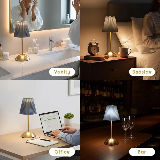 Set of 2 Table Lamps Cordless, LED Small Rechargeable Lamps, 3 Color - Image 6