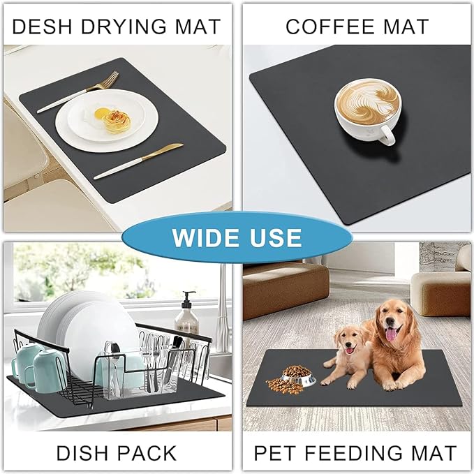 Coffee Mat Rubber Backed, Absorbent Coffee Maker Mat - Image 7