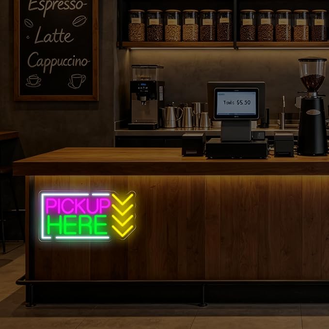 Pick Up Here Neon Sign Coffee Shop Opening Gift Restaurant Pick-up Area LED - Image 8