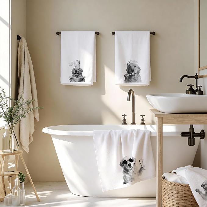 Funny Golden Retriever Owners Kitchen Towels Set of 4 - Image 7