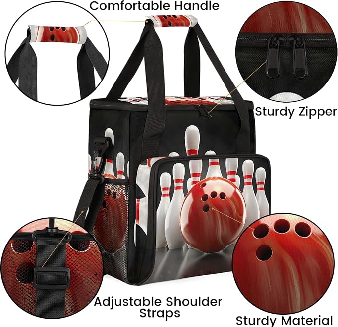 Bowling Ball Sports Coffee Maker Carring Bag, Large Insulated Storage Organizer - Image 7