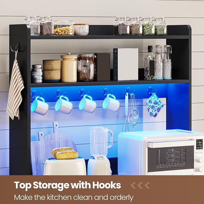 Itaar 35.4 inch Coffee Bar Cabinet, Bakers Rack - Image 8
