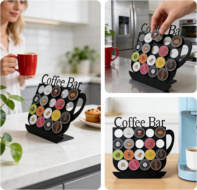 Metal K Cups Holder Display, Holds 19 Coffee Pods, Coffee Bar Organizer - Image 6