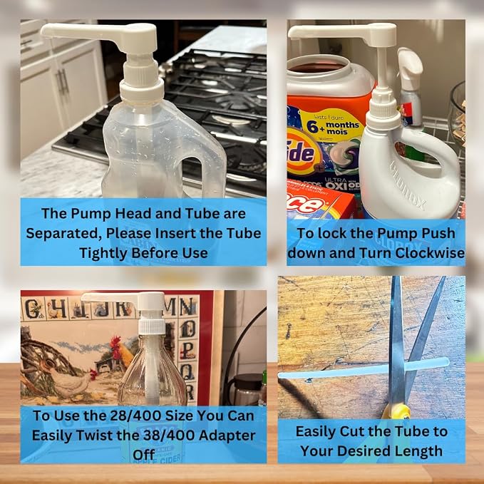 Dual Fitting Pump Dispenser for Gallon Jugs and Smaller Bottles Leak Proof for - Image 6