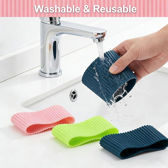 5Pcs Silicone Cup Sleeves for Hot Drinks Silicone Coffee Cup Sleeves Reusable - Image 7