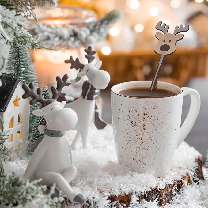 SiliFine 30 Pcs Winter Drink Stirrers Xmas Stir Stick Holiday Coffee Swizzle - Image 6