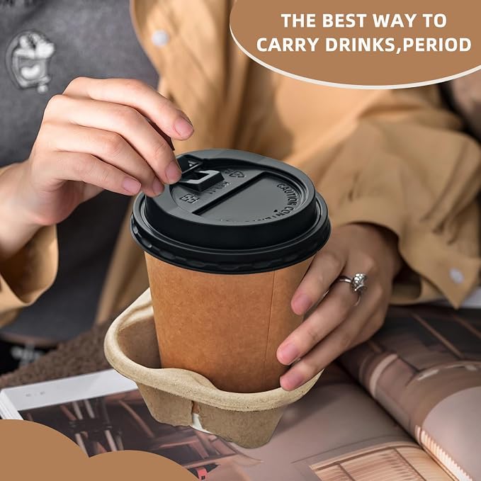 Coffee Cup Holder Disposable Cup Holder Tray, One Cup Carrier Tray 200 Pack - Image 5