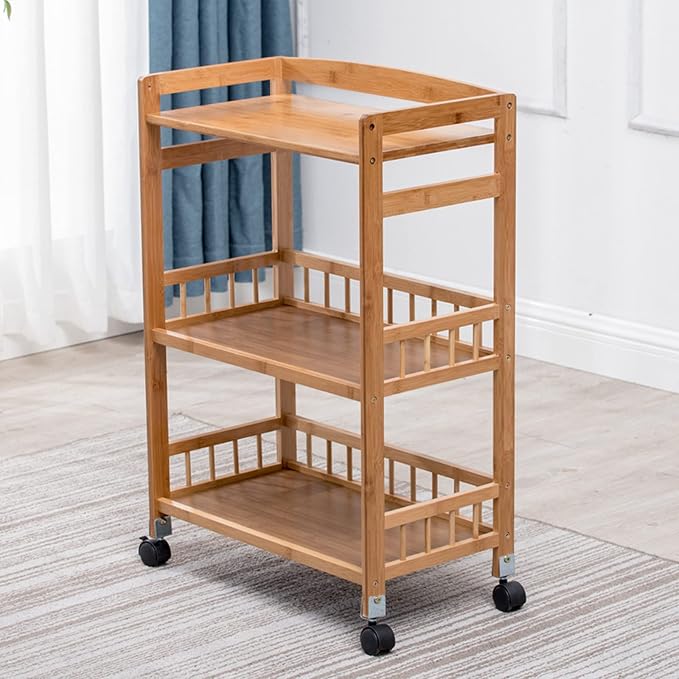 CNCEST Rolling Home Bar Serving Cart, 3 Tier Mobile Kitchen Serving Trolley - Image 8
