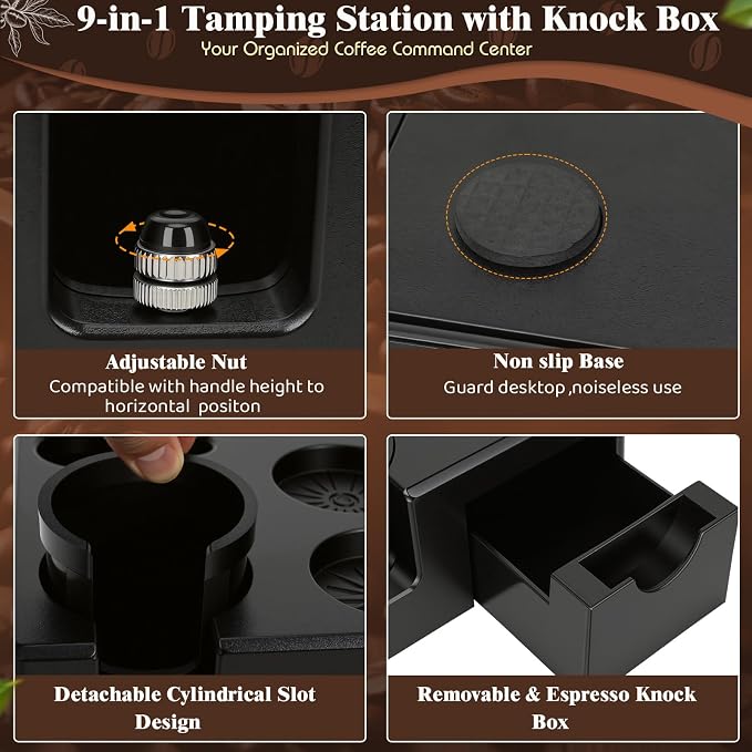 10PCS 51mm Espresso Accessories Kit | 9-in-1 Espresso Tamping Station, - Image 8