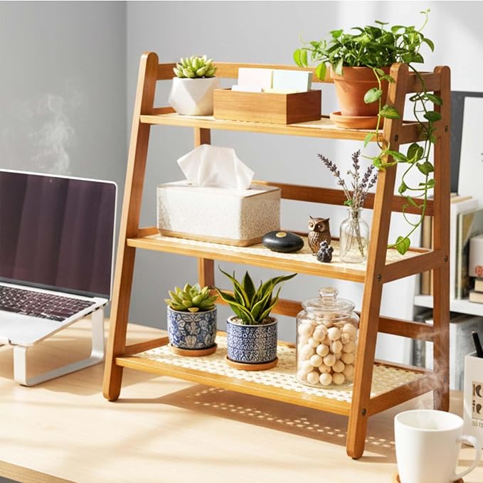 Yalikop 3 Tier Matcha Station Shelf Bamboo Coffee Mug Stand Countertop Storage - Image 6