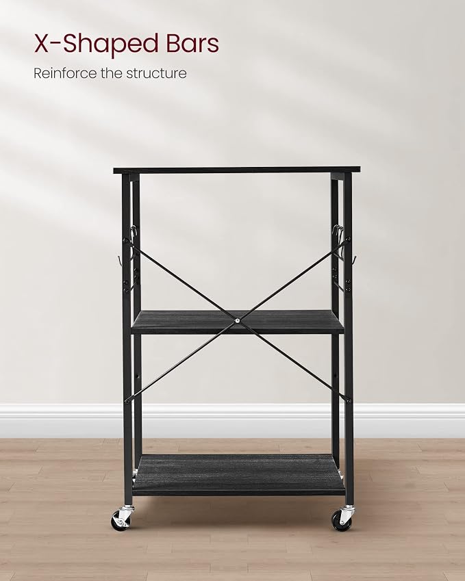 VASAGLE Kitchen Shelf on Wheels, 23.6 Inches Serving Cart - Image 9