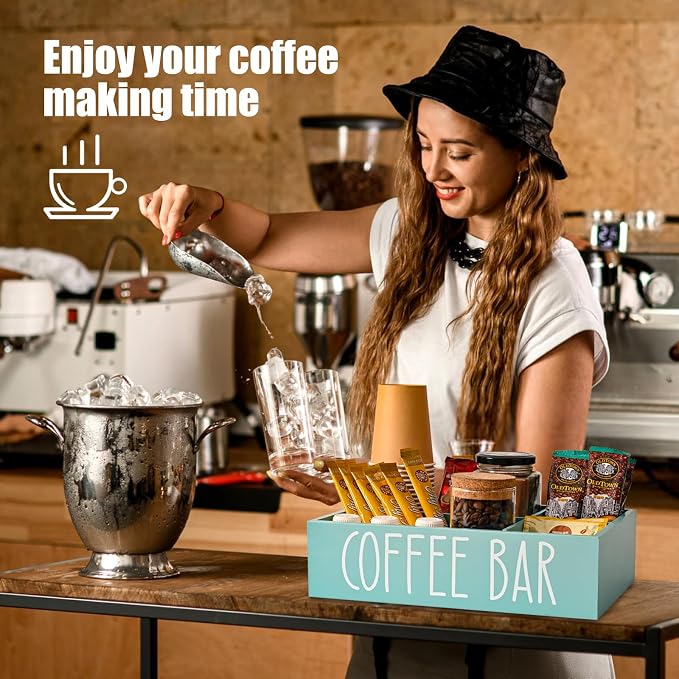 STORAGENIE Wooden Coffee Station Organizer – Removable Dividers, Storage - Image 7