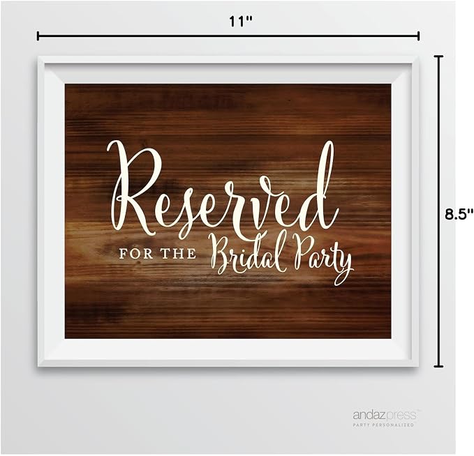 Andaz Press Wedding Party Signs, Rustic Wood Print, 8.5-inch x 11-inch - Image 7