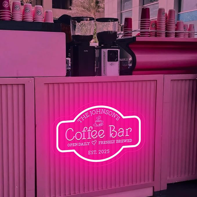 Large Personalized Coffee Bar Neon Sign, Dimmable Custom Coffee LED Neon Light - Image 9