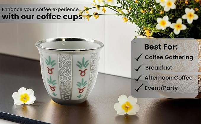 Generic Premium Porcelain Arabic Coffee Cup Set 100ml - Image 6
