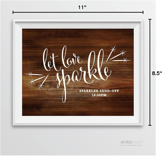 Andaz Press Personalized Wedding Party Signs, Rustic Wood Print, 8.5-inch x - Image 7