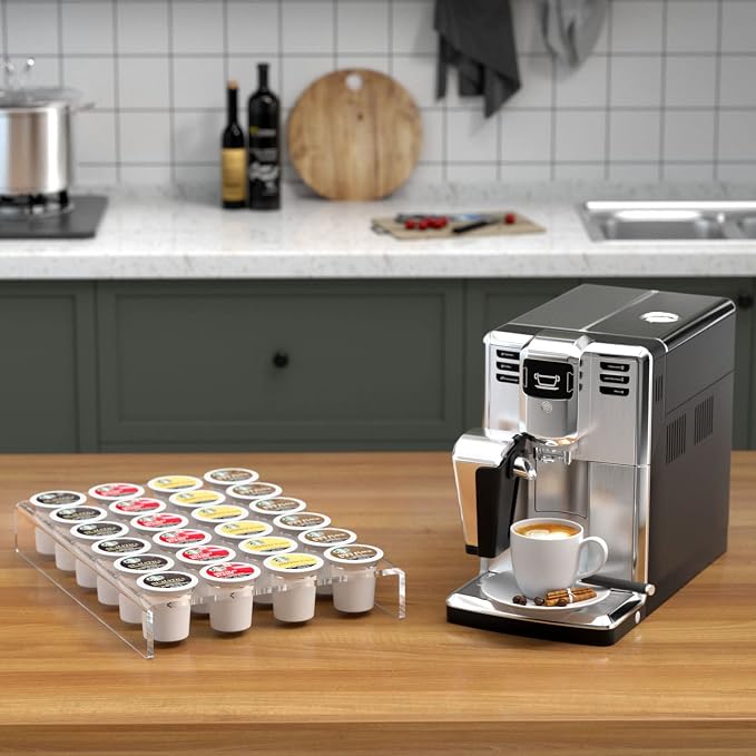 AITEE Acrylic K Cup Drawer Organizer, Hold 24 Coffee Capsules, K Cup Coffee Pod - Image 7