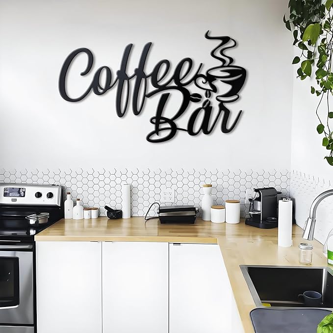 Metal Coffee Bar Sign, 14.96"x8 " Inch Coffee Sign - Image 8