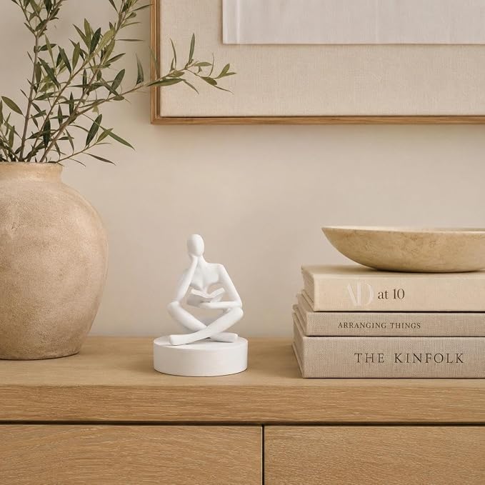 Bookshelf Decor Thinker Statue, Resin Decorative Bookend - Image 9