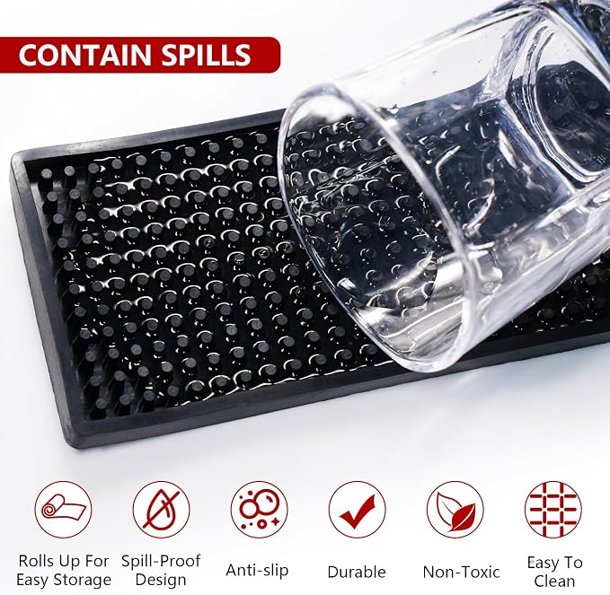Black Spill Bar Mats | Drying, Durable and Stylish Spill Mats - Image 6