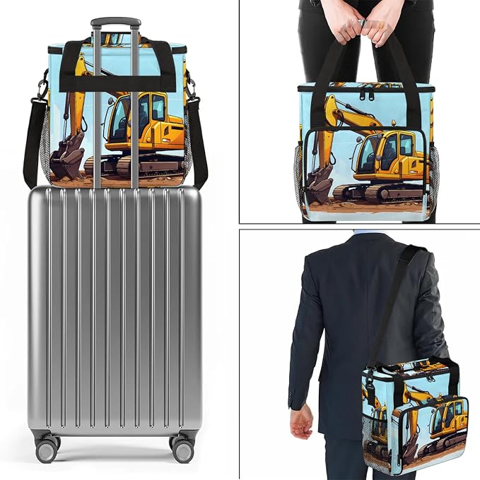 Trucks Coffee Maker Carring Bag, Large Insulated Storage Organizer Case Tote - Image 7