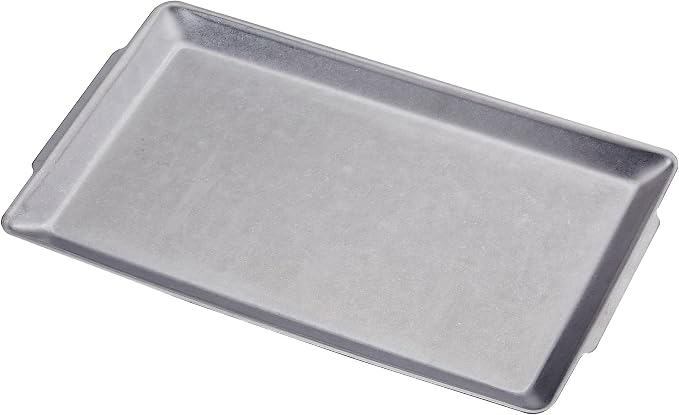 15.8" x 9.5" Large Serving Trays Vintage Style Stainless Steel Heavy-Duty Large by SANQIAHOME