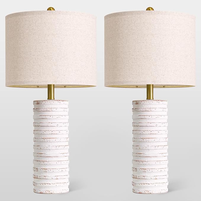 PoKat 27'' Tall Table Lamps for Living Room, Farmhouse Bedside Lamps Set of 2 - Image 9