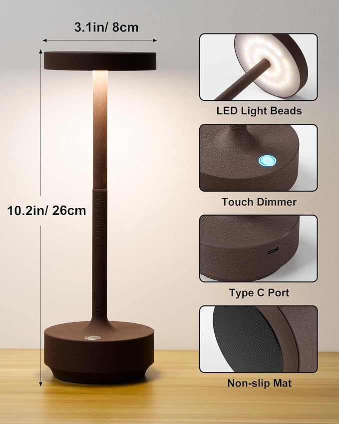 LED Cordless Table Lamp - 5000mAh Rechargeable Battery Operated Outdoor - Image 6