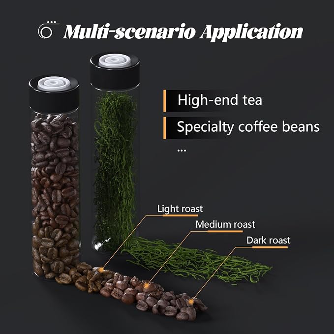 VZONE Coffee Bean Cellar Tubes Single Dose Glass Coffee Container - Image 7