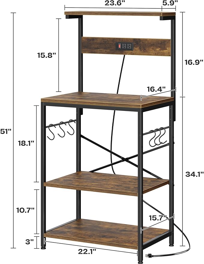 SUPERJARE Kitchen Bakers Rack - Image 9