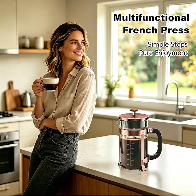 QUQIYSO French Press Coffee Maker, Large French Press - Image 7