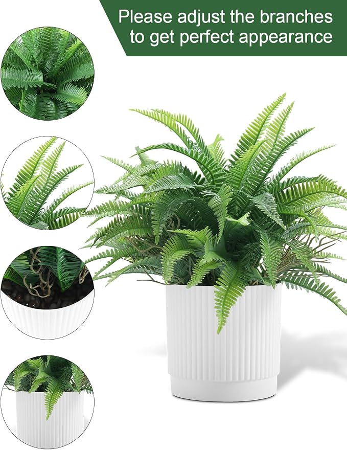 Coferset Small Fake Plant Fern Potted Artificial Plants - Image 7