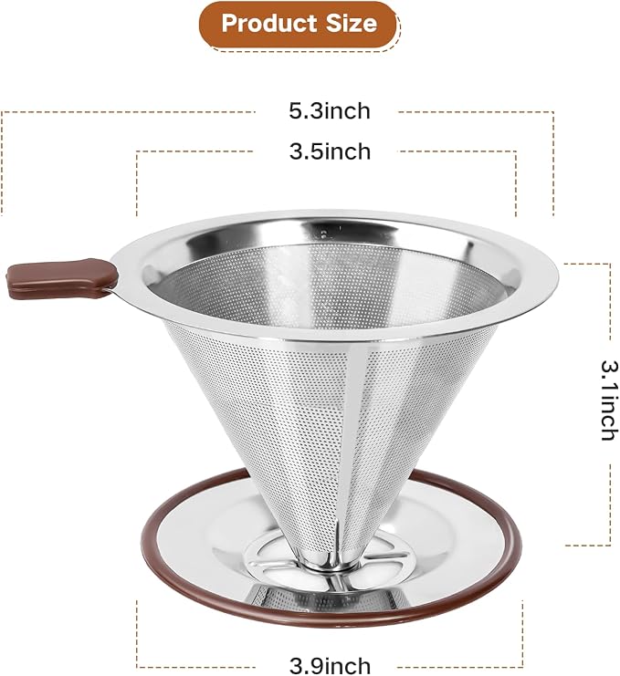 Pour Over Coffee Dripper, Reusable Paperless Coffee Filter, Professional - Image 7